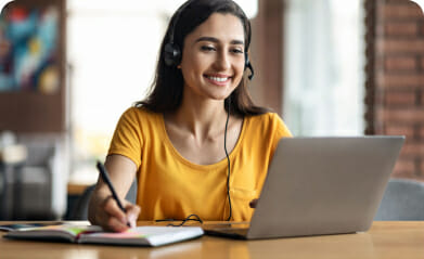 Woman Taking Online Course